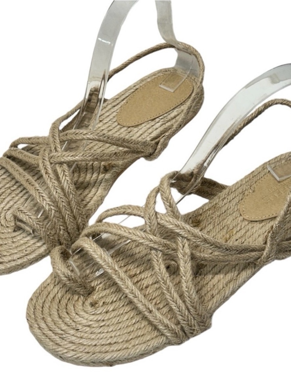 Truffle Collection Rope Toe Loop Flat Sandals Color Natural - Size 7 - Picture 3 of 7